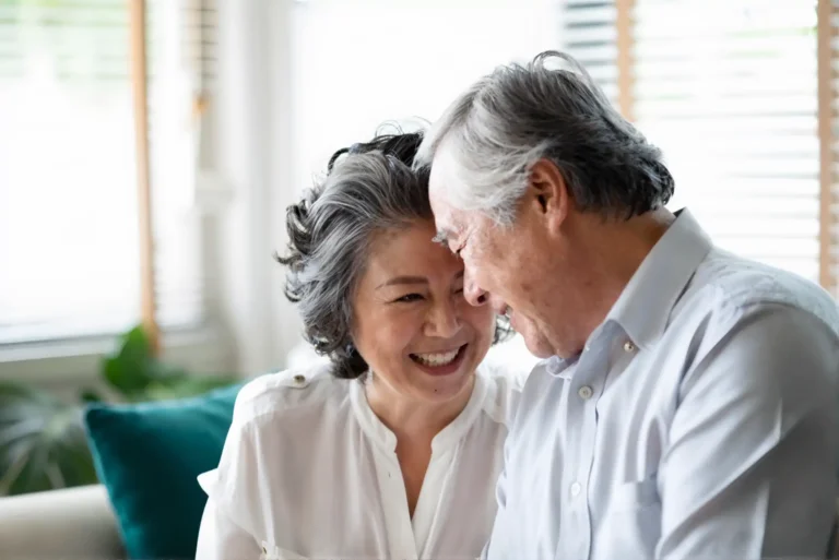 Older couple laughing together